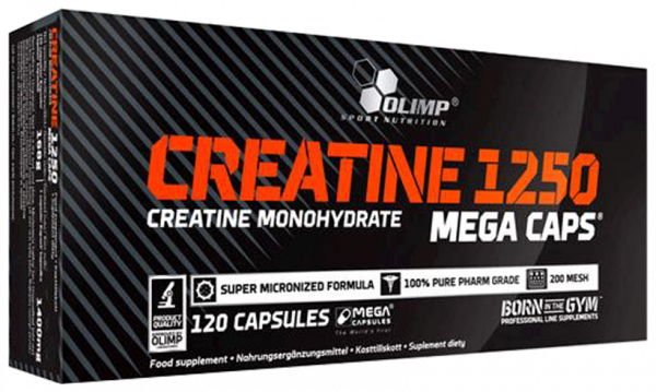 Моногидрат креатина Olimp Sport Nutrition Creatine 1250 Mega Caps, Креатин 1250 Мега Капс, 120 капсул