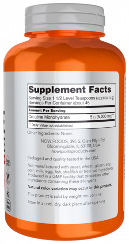 Моногидрат креатина NOW Creatine Monohydrate, Креатин Моногидрат, 227 грамм