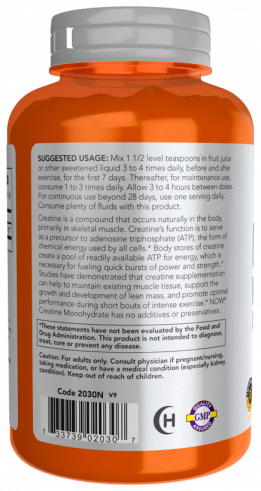 Моногидрат креатина NOW Creatine Monohydrate, Креатин Моногидрат, 227 грамм